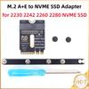M.2 A+E To NVME SSD Adapter A/E Key To M Key PCIE 4.0 Riser Card NGFF A+E-Key WIFI Interface for 2230 2242 2260 2280 NVME SSD
