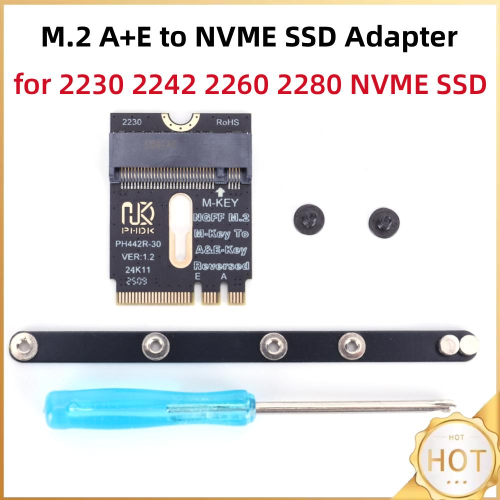 M.2 A+E To NVME SSD Adapter A/E Key To M Key PCIE 4.0 Riser Card NGFF A+E-Key WIFI Interface for 2230 2242 2260 2280 NVME SSD