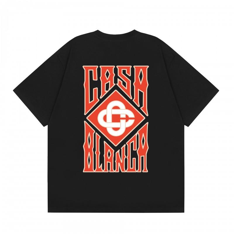 2026 Casablanca Print Loose Fit Cotton T-Shirt Men Youth Casual Wear