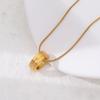 Hip-hop Personalized Rotatable Pendant Stainless Steel Plated 18K Gold Snake Chain Necklaces for Women
