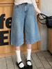 Paar Streetwear Vintage Weitbeinige Shorts Damen Retro Oversize Denimshorts Sommer Mann Hohe Taille Locker Lässig Kurze Jeans