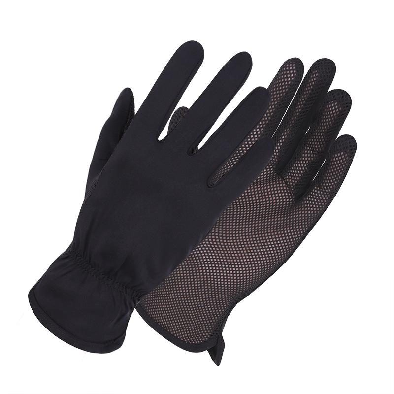 Summer Thin Sunscreen Gloves for Women Driving, Riding, Sweat-absorbing and Breathable Outdoor Spring and Autumn Dew Two-finger Touchscreen Gloves