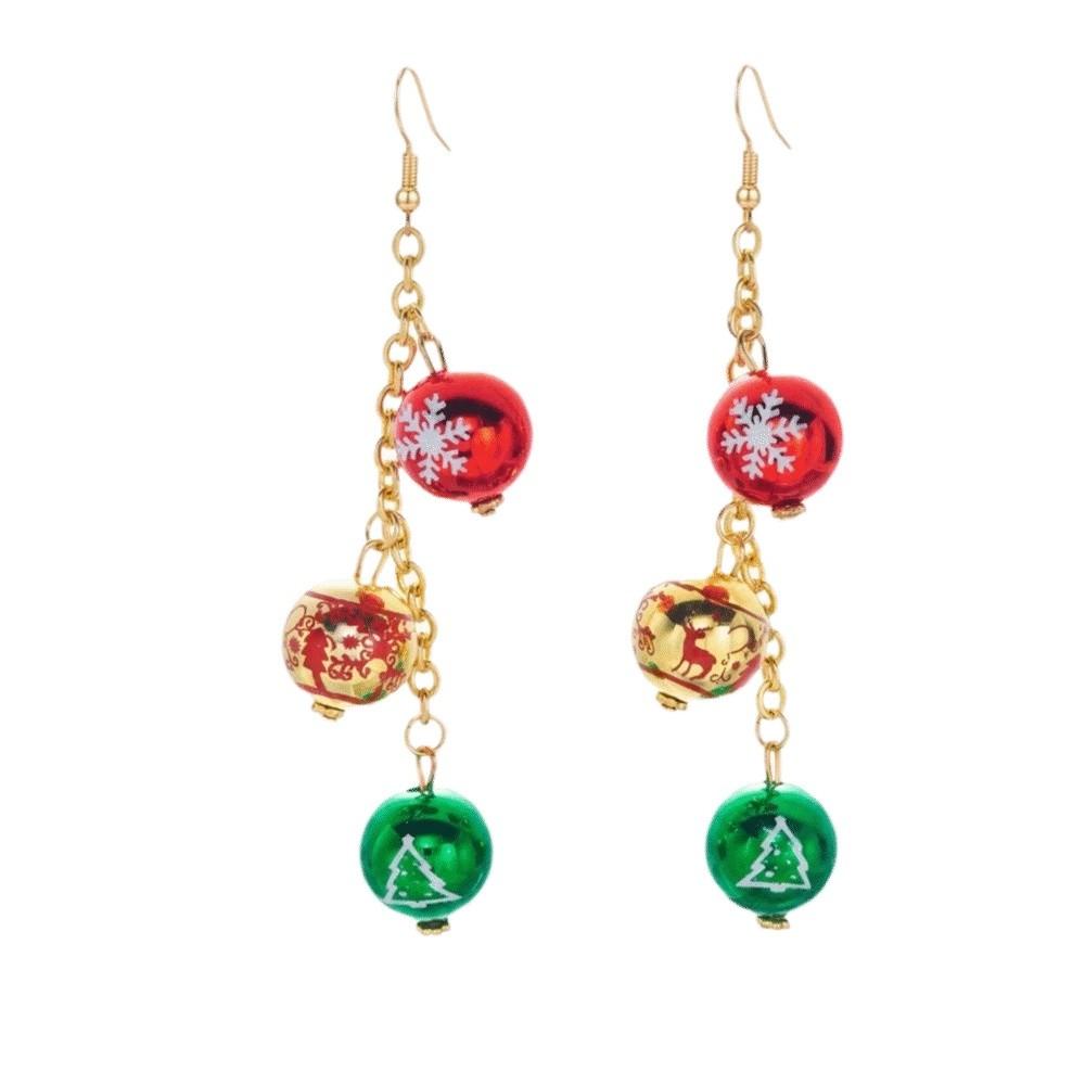 Rhinestone Christmas Earrings Dripping Oil Christmas Jewelry Sweet Xmas Drop Dangle Stud Party