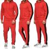 Men's Gray Long-Sleeved Hooded Jogging Set - Sweatshirt & Joggers Fitness Outfit