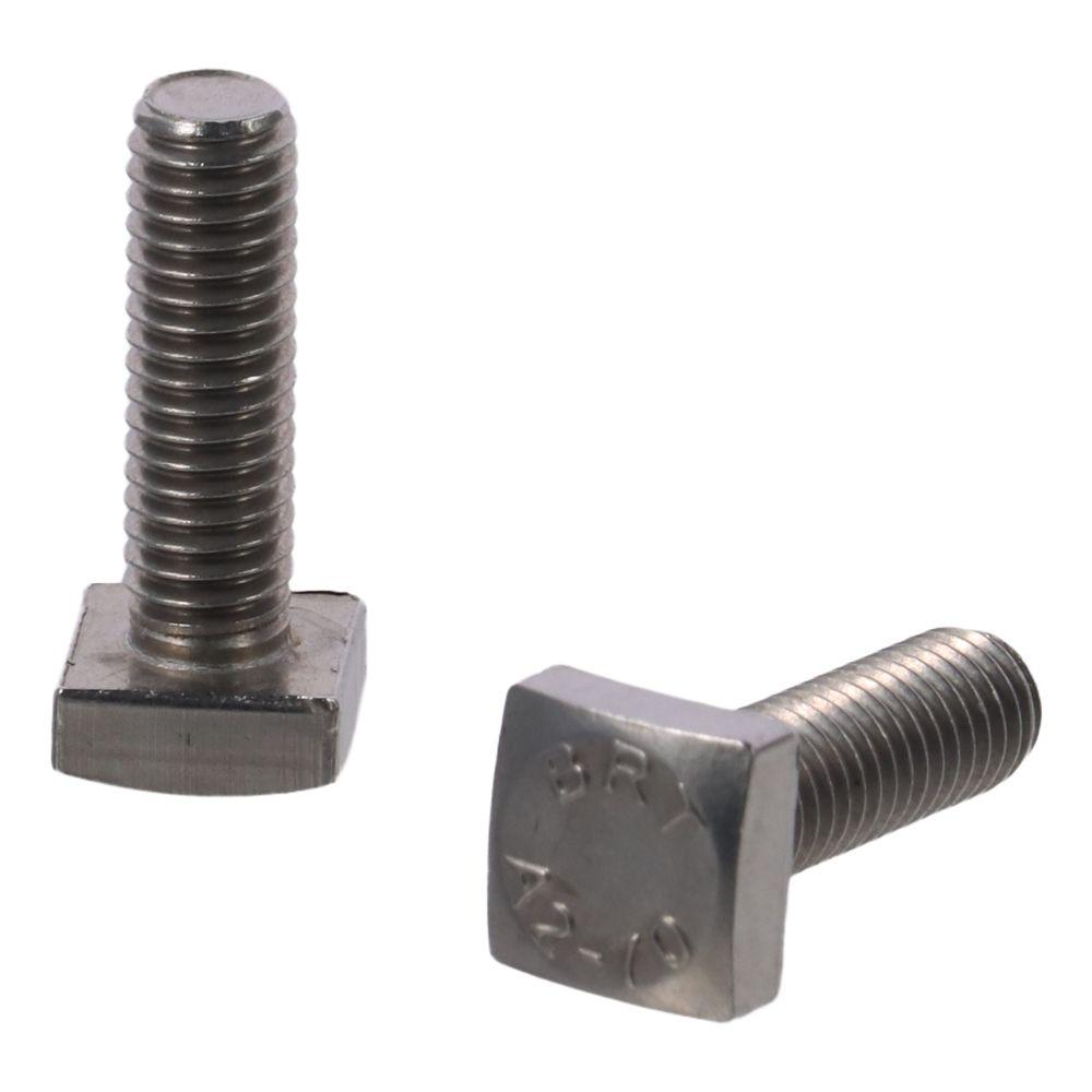 2 Stück Langlebiger M6*20MM Vierkantkopfschraube Edelstahl, legierter Stahl Silberne Vierkant-Maschinenschrauben Vollgewinde