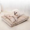 Pillow Dog Beds Sofa for Small Large Dogs Removable Cover Rectangle Cat Beds Sofa Plaid Pattern Thick Cotton Filling