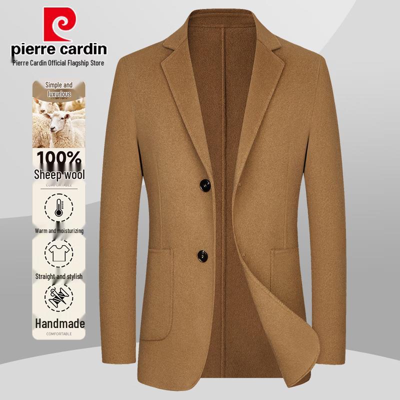 Pierre Cardin Men's 100% Merino Wool Double-faced Coat