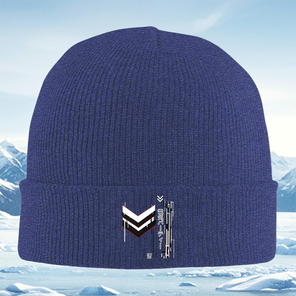 Arrow designblackwhitelinesmodern style Men Women Unisex Knitted Hat Beanie Pullover Cap Winter Thermal Warm Christmas Outdo