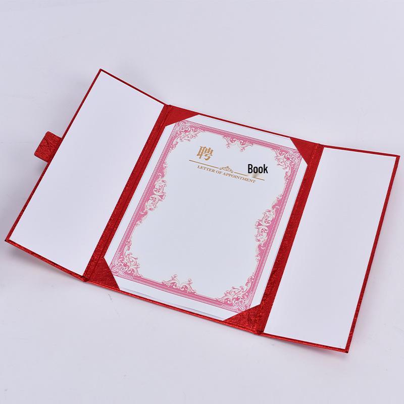 A4 Leather Honor Certificate Cover with Gold Stamping