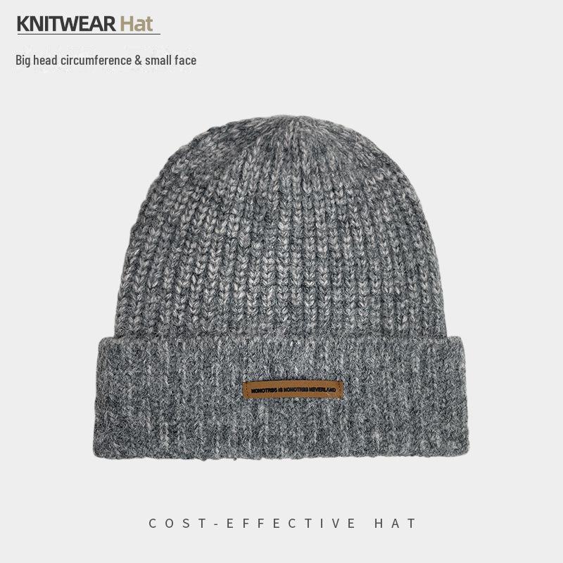 

Женская зимняя шерстяная вязаная шапка — уютная, в американском повседневном стиле, подходит для большой головы, стройнит лицо. One Size