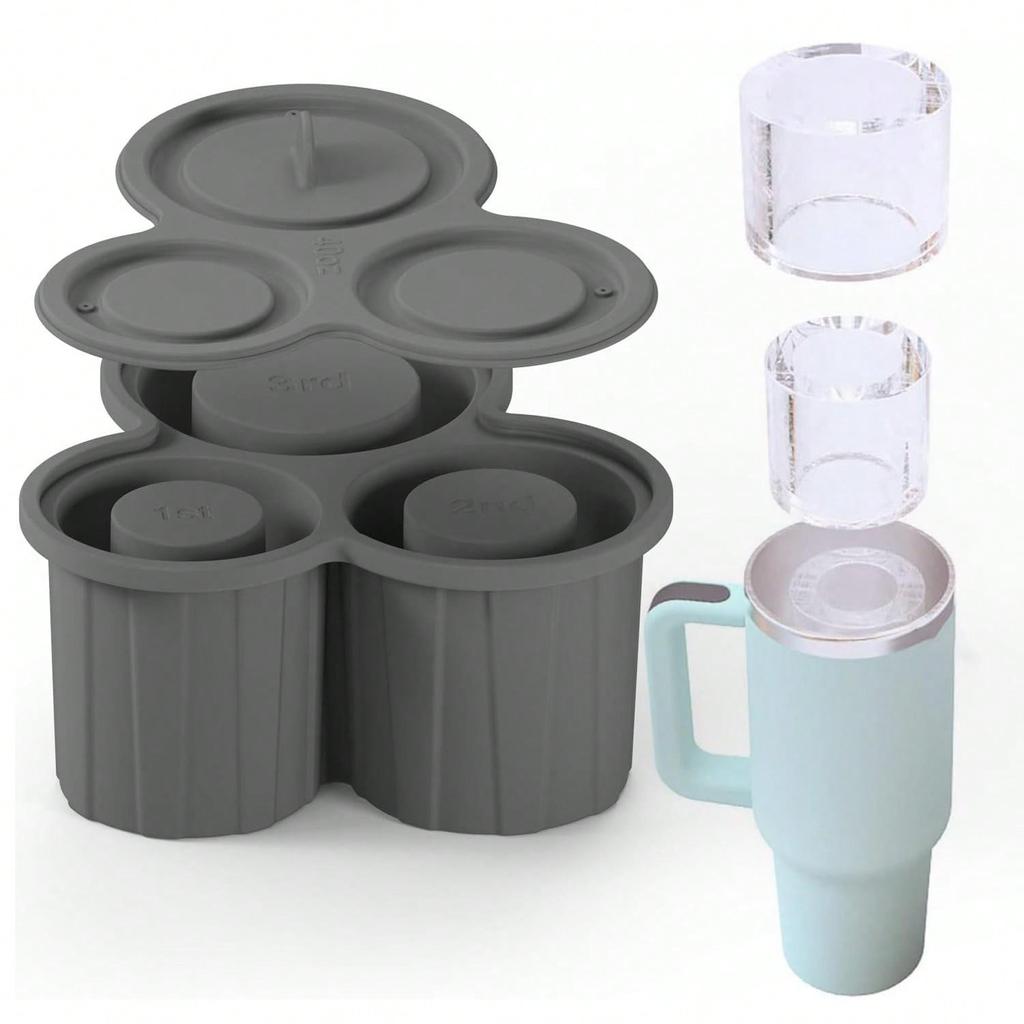 Ice Cube Mold for Stanley Cup Suitable for 40 Ounces Silicone Tray with Lid Hollow Cylindrical Ice Mold Stanley Cup Accessories