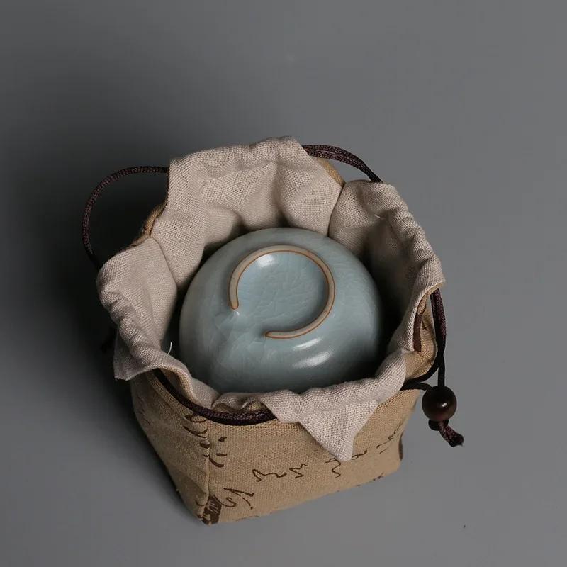 Thickened Storage Bag Ceramic Covered Bowl Teacup Travelling Drawstring Bags Multi-functional Medium Teapot Cloth Pouch