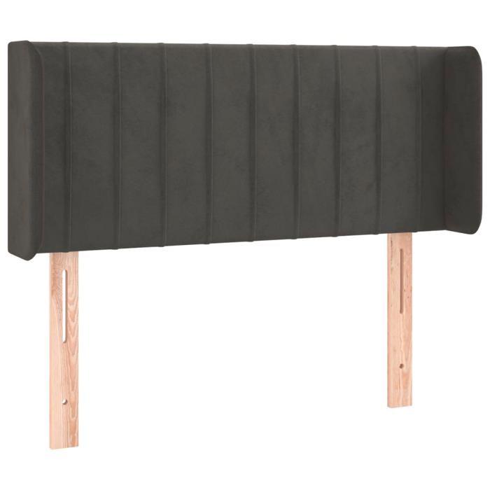 VidaXL Tête de Lit à LED Meuble de Chambre à Coucher Accessoire de Lit Simple Tête de Cadre de Lit Intérieur Gris Foncé 3123511