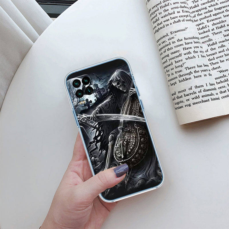 JO60 Grim Reaper Skull Phone Case for Motorola E22S E7 G6 G7 G8 G9 Plus Power Play G10 G20 G04 E30 E40 E22 E20 E13 G22 G23 G Stylus Play