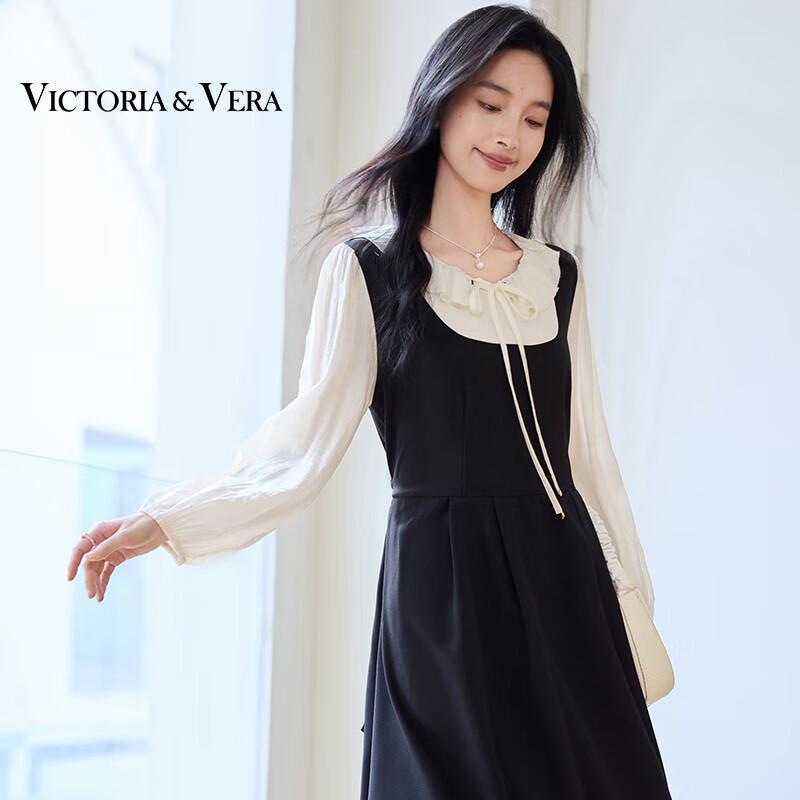 

VICTORIA&VERA Ruffled Tie-Waist Faux Two-Piece Midi Dress L