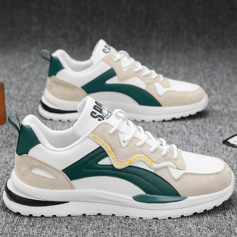 Men's Shoes 2024 Autumn New Fashionable Flat Shoes Breathable Lace Up Casual Sports Shoes Outdoor Anti Slip Running Shoes