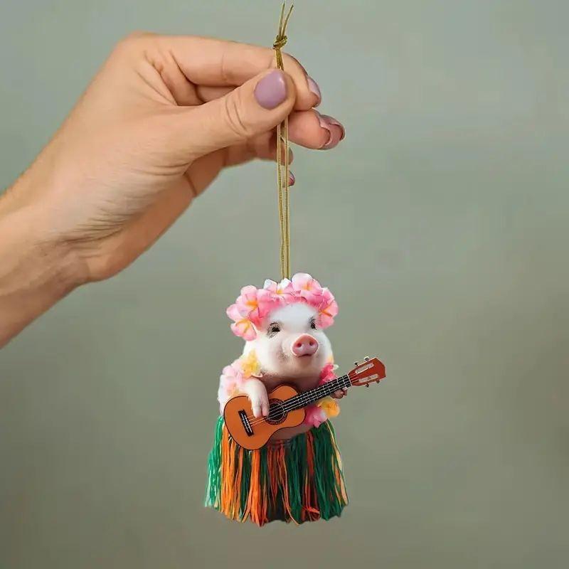 Acrylic Pig Playful Car Mirror Decor For Unique And Creative Accessories Automotive