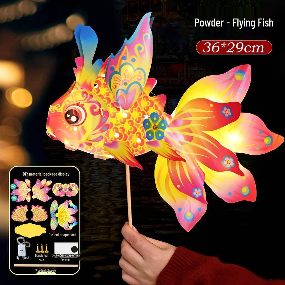 Children's DIY Luminous Dragon Fish Lantern: Ancient Style Mid-Autumn Festival Koi Paper Lantern Kit
