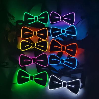Glow In The Dark LED Bow Tie Luminous Flashing Necktie Wedding Christmas Birthday Party Decor Home Decoration Halloween Cosplay