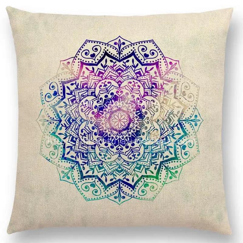 Neuer verträumter Regenbogen Boho Wunderschöne Mandalas Freier Geist Savanne Drucke Goldene Nächte Seelen Kissenbezug Sofa Überwurf Kissenhülle