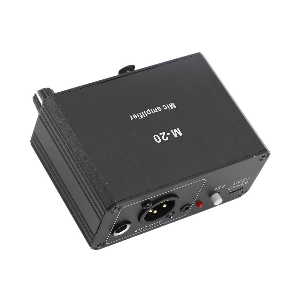 Microphone Preamp High Gain 48V Phantom Power XLR Output Mic Preamplifier for Dynamic and Condenser Microphones Booster