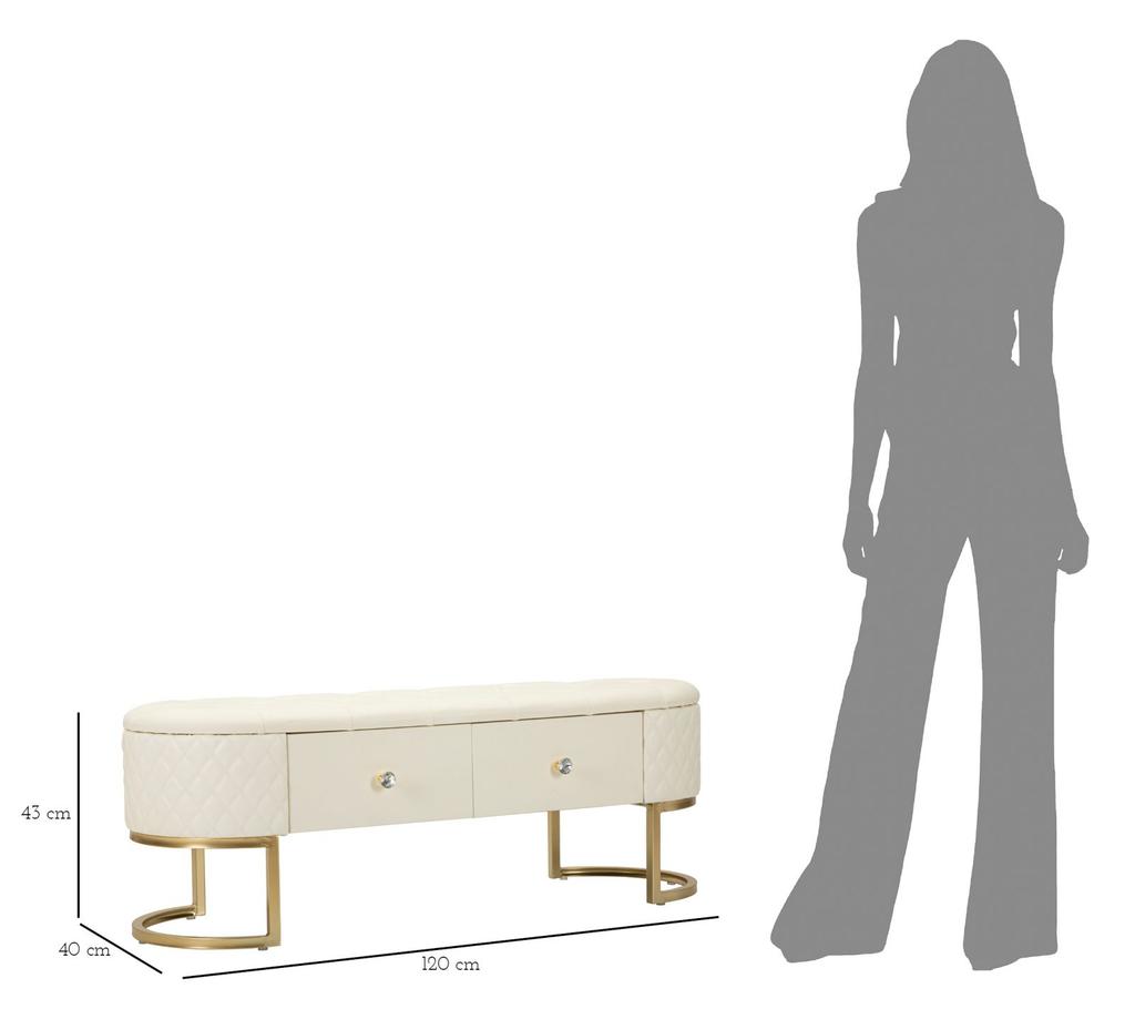 Bank mit Schubladen Sharon Cm 120X40X43