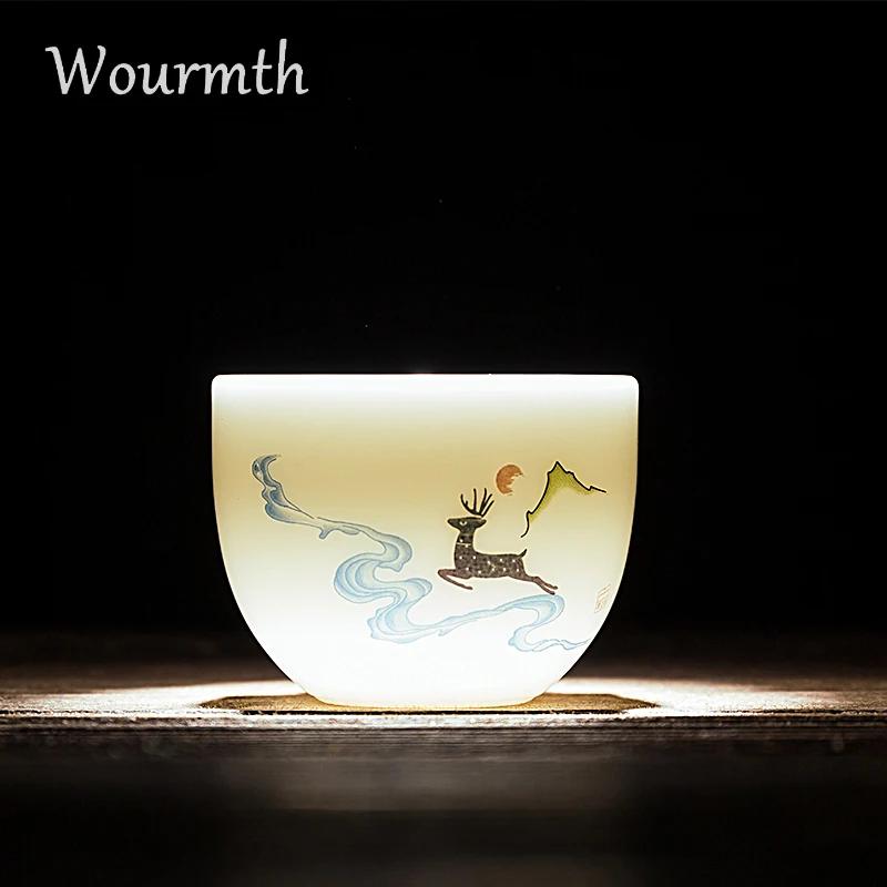 Chińska biała porcelanowa mała filiżanka do herbaty, domowa, osobista filiżanka, wysokiej jakości ceramiczny zestaw do herbaty Kungfu, akcesoria do ceremonii herbacianej