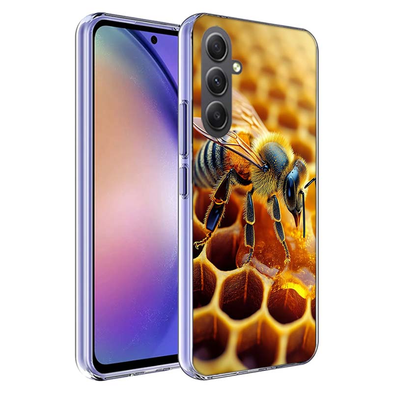 Bees and Honey in the Honeycomb Phone Case For Samsung A54 A34 A24 A14 A53 A33 A23 A13 A52S A32 A22 A12 A17 Galaxy A03S A04S A02