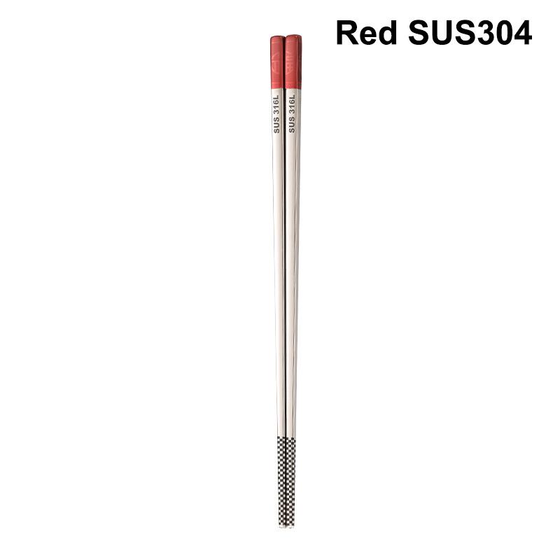 1Pair Chinese Chopsticks 304/316Stainless Steel Non-slip Sushi Chopstick Korean Japanese Food Metal Sticks Outdoor Tableware