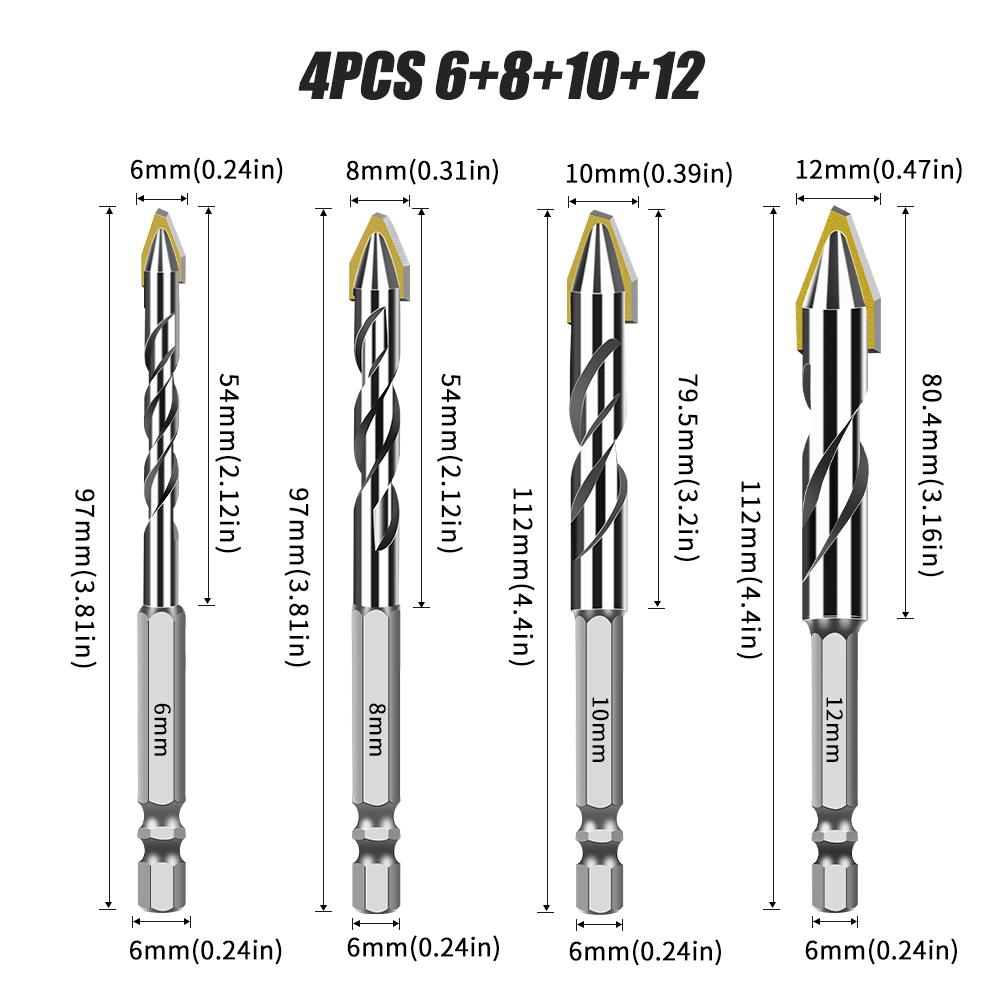 Bit Concrete Slab Drill Bit Screw Drill Bit Carbide Hexagonal Shank Tilt Eccentric Diamond Ceramic Cement Drill