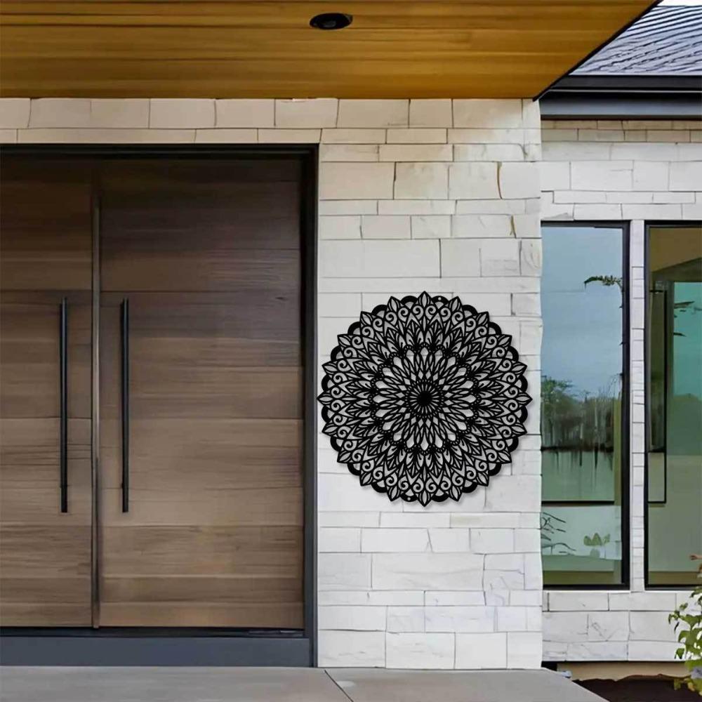 1 Stück Metallblumen-Wandkunst für drinnen und draußen, Eisenskulptur, Bauernhaus Wohnzimmer Büro Terrasse Balkon Heimdekoration 11,81 Zoll
