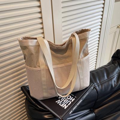 Enkel og avslappet tote-veske med stor kapasitet Vår pendleveske Casual lett skulderveske