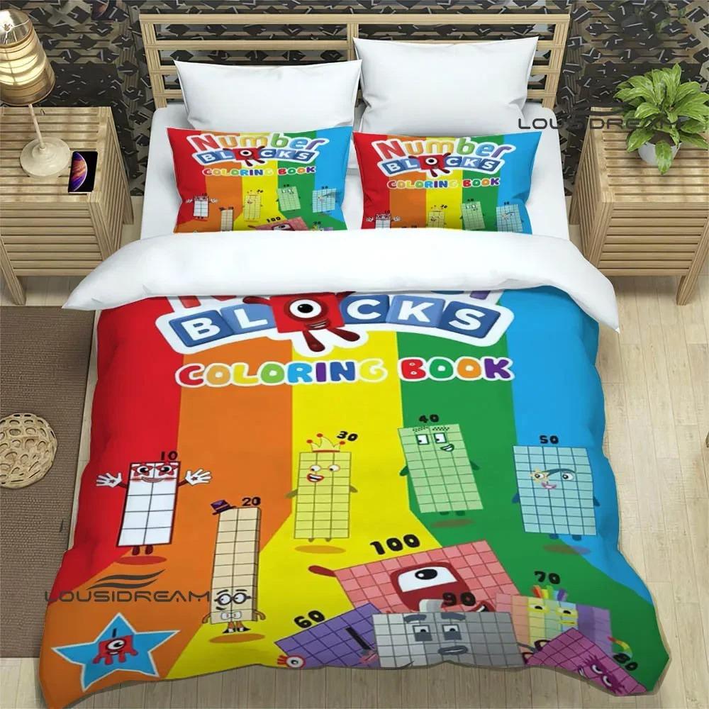 N-Zahlenblöcke Cartoon-Druck Bettwäschesets Exquisites Zubehörset Bettdeckenbezug Bettdecke Set Bettwäscheset Luxus Geburtstagsgeschenk