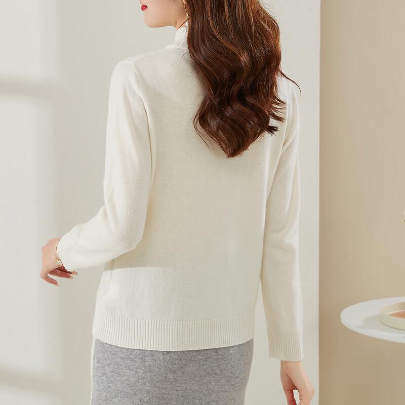 Damski sweter z golfem Jinjuan, 100% wełna merynosów