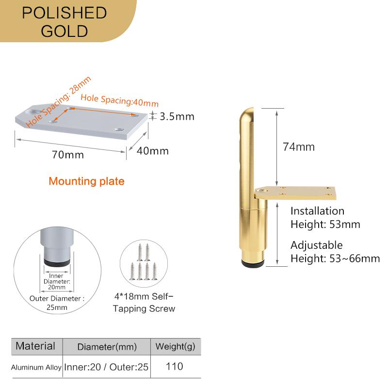 Регулируемые ножки для мебели Выравнивающие ножки Ножки для шкафа Опора Металлические ножки Ножки для стола Кронштейны Ножки для журнального столика Замена 2 pcs