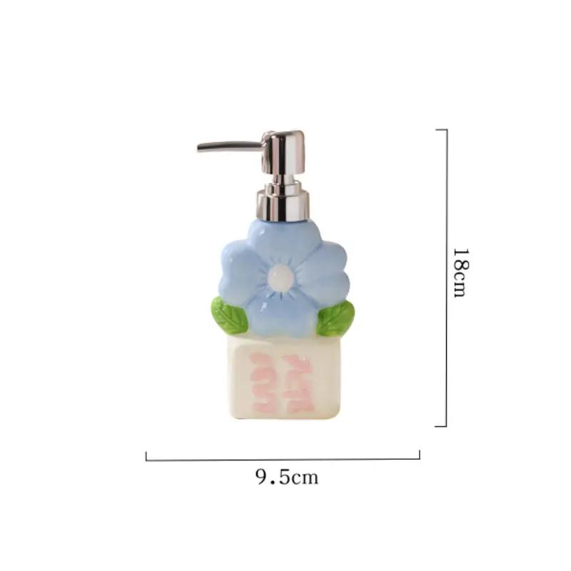 Soap dispenser creative flower lotion press bottle hand sanitizer bottle bathroom shower gel shampoo ceramic bottle bathroom