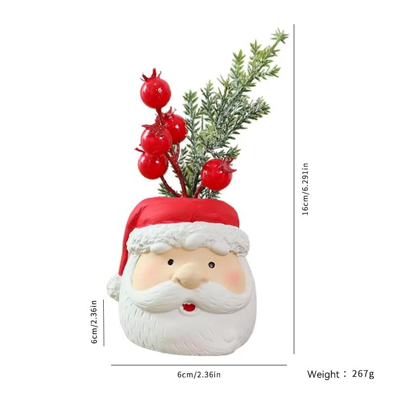 Christmas Desktop Decorations Suit Resin Santa Claus Snowman Holiday Decorations Artificial Flower Bonsai Atmosphere Ornaments