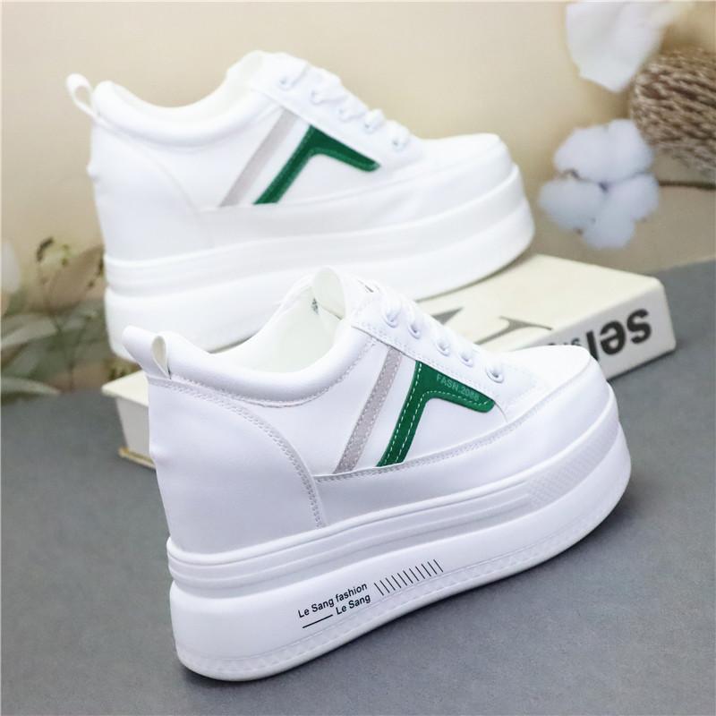 Fashion 10CM Platform Wedge Sneakers Chunky Shoes Genuine Leather for Women Summer Shoes Spring Autumn Walking Sneakers Fashion