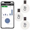 Intelligentes Thermometer/Hygrometer, Bluetooth Digitales Thermometer/Hygrometer, Smarter Sensor, Datenspeicherung, Kompaktes rundes Design (3 Pack)
