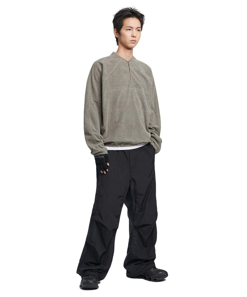 Nomaenyueol Heavy Waffle Half Zip-Up - Gray