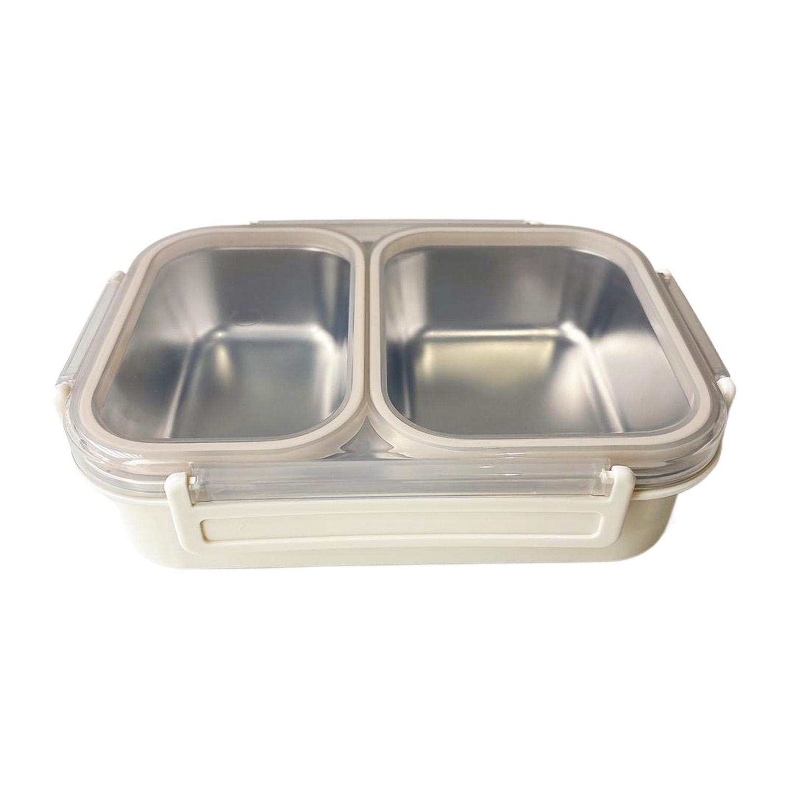 

Легкий Ланч-бокс из нержавеющей стали 304, два отсека, портативный контейнер для еды, скандинавский одинарный слой, термо-ланчбокс 3&750ml&1 белый