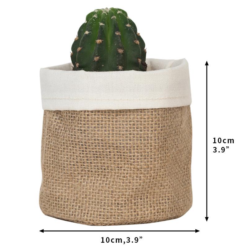 Retro Kraft Paper Flower Basket Desktop Makeup Washable Fabric Storage Basket Flower Pot Cover Pen Holder Home Supplies