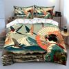 Traditional Japanese Art Decor Set Soft Comfortable Duvet Cover Bedding Set Included 1*Duvet Cover & 2*Pillowcases, Gift