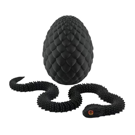 

3D-печатная игрушка-змея, шарнирная змея, украшение, яйцо со змеей внутри, гибкая змея, игрушка-непоседа для украшения стола, снятия стресса A