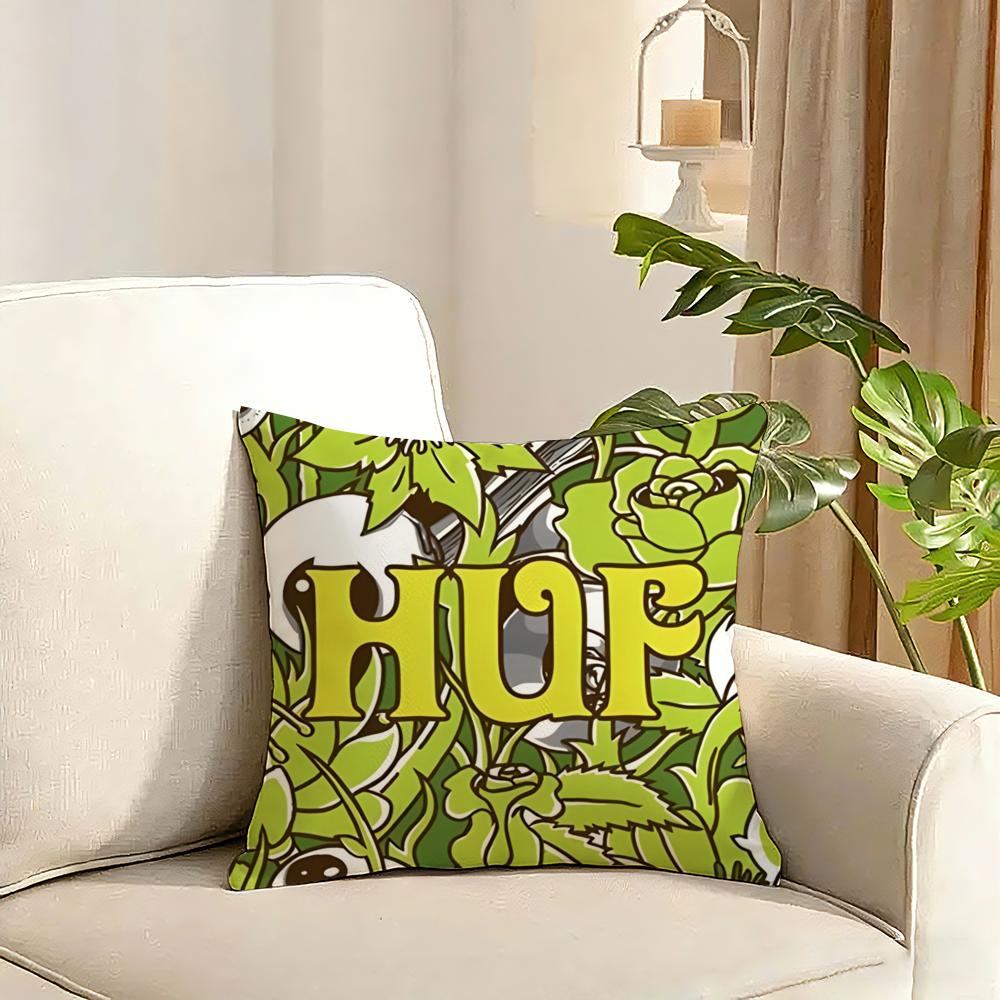 Trend HHUF Tide Cushion Cover Reversible Plush Pillow Cover Soft Fluffy Home Decor for Sofa Bedroom
