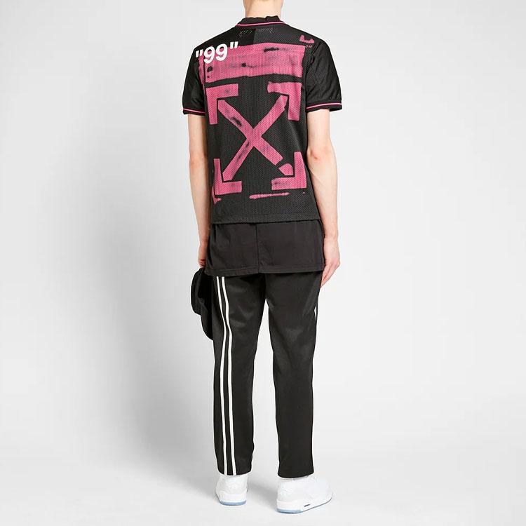 Off-White Printed Crew Neck Short Sleeve T-shirt Regular Fit Men Tops Black OMAA022R191010151028