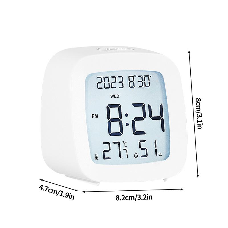 Wecker im nordischen Stil, digitale Quarzuhr, Heimdekoration, tragbare Stummuhren mit Metallständer für Schlafzimmerdekor