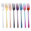 Korean Style 304 Stainless Steel Long Handle Fork - Ideal for Steak, Salad, and Western Tableware in Restaurants or Homes