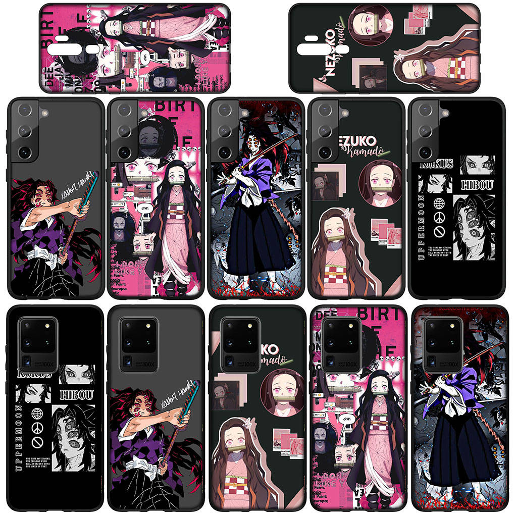 Phone Case for Samsung Galaxy S25 S24 S23 iPhone 16 15 Xiaomi Redmi Note 14 13 12 16E 11 Pro Max OPPO Moto Huawei Kokushibo Kamado Nezuko Demon Slayer