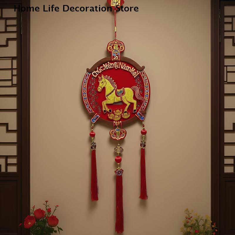 Pendenti da Appendere per il Capodanno Vietnamita con Nappa Finestra Porta Festa Ornamento da Appendere 2026 Festa di Primavera Accessori per la Decorazione della Casa